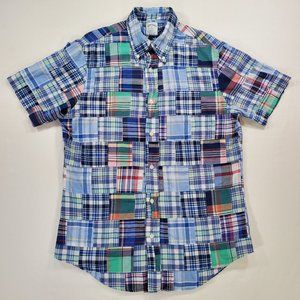 Brooks Brothers Shirt Regent Mens Medium Colorful Plaid Patchwork Button Down